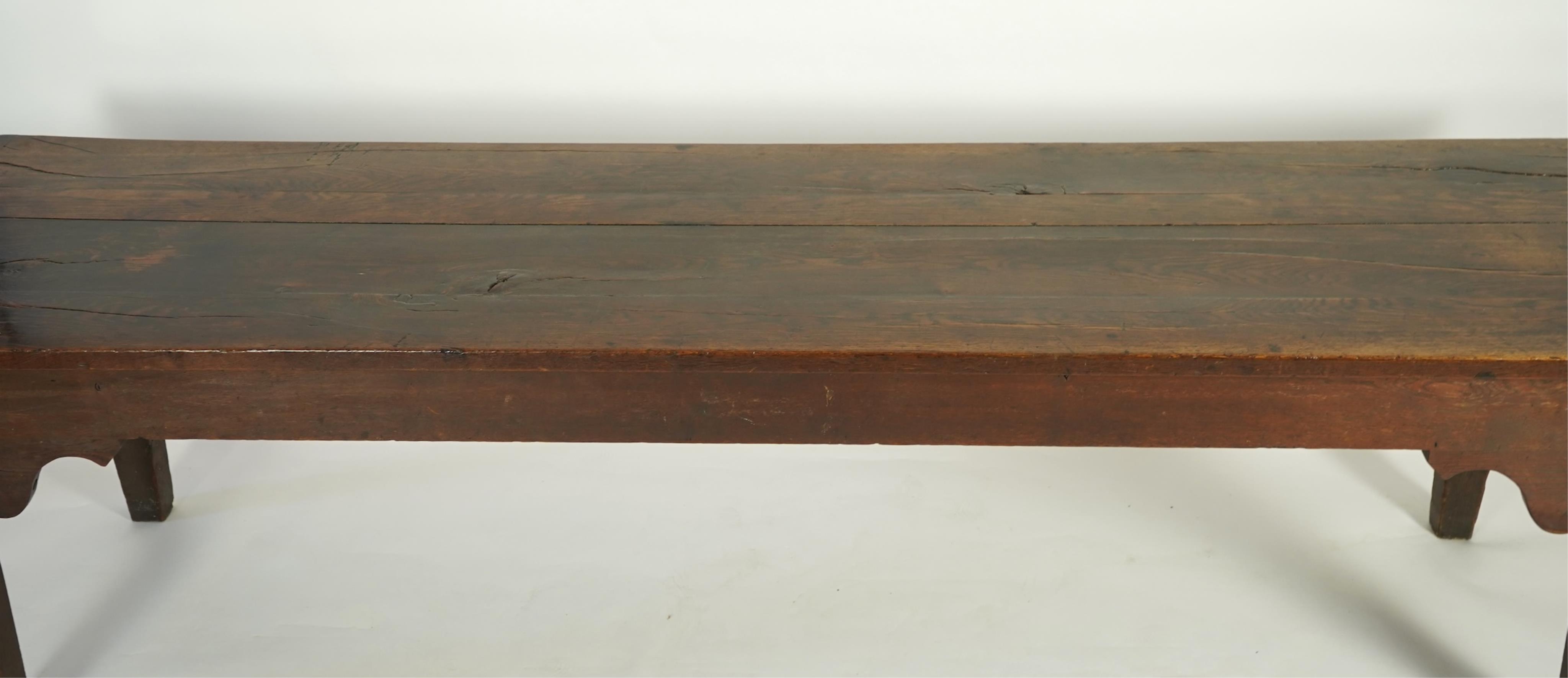 A 19th century rectangular oak refectory dining table